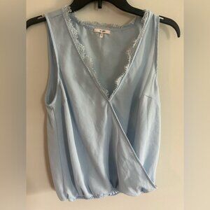 EASTER / SPRING DRESS 💐 Francesca’s sleeveless Sky Blue wrap office blouse